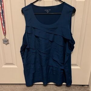 Coldwater Creek Navy Layered Tank Top